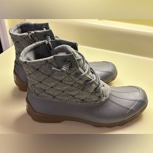 Sperry Syren Gulf Wool Quilted Duck Boots Grey Women’s 9.5 M New In Box